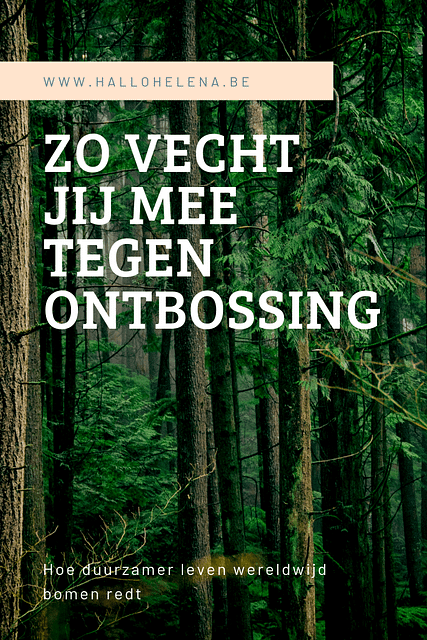 Maak jij je ook zorgen over de aanhoudende ontbossing? Ik wel. Bossen zijn de groene longen van onze planeet, ze zorgen voor zuurstof en houden ons klimaat mee onder controle. Het is dus erg zorgelijk dat er steeds meer groen verdwijnt.
Ik schrijf deze blog terwijl er enorme branden woeden in het Amazonewoud enorme branden woeden in het Amazonewoud. Iedereen maakt zich zorgen en roept op om te bidden voor het Amazonewoud. Maar om onze planeet groen te houden moeten we meer doen dan dat.
Als je denkt dat je als individu niets kan veranderen, think again. Jij bent een consument die elke dag jouw geld uitgeeft aan verschillende producten. Jouw geld is jouw kracht tegen ontbossing. Je stopt gewoon met het kopen van producten die ons groen negatief beïnvloeden. Als genoeg mensen dat doen, moet een bedrijf wel veranderen als ze nog een grote winst willen boeken.