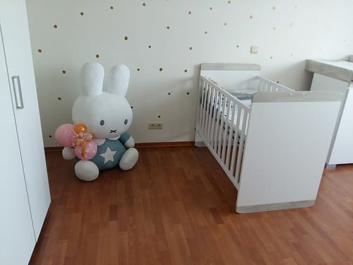 De babykamer enkele weken voor Ellis geboren werd. Zie je hoe netjes alles is?